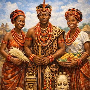 Traditional Edo clothing and symbols